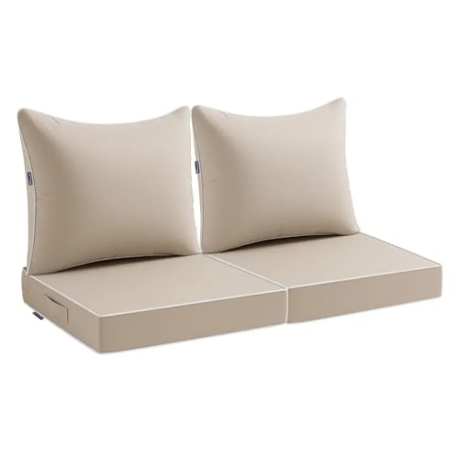 

Outdoor Seat Cushion Set of Waterproof and 3 Year Fade Resistant Deep Seat and Back Cushion for Patio Furniture Chair Sofa Couc