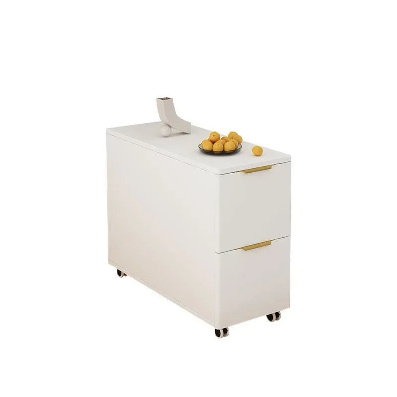 Extremely narrow bedside table, light luxury and minimalist bedside table, ultra-narrow bedroom storage cabinet, small mini lock