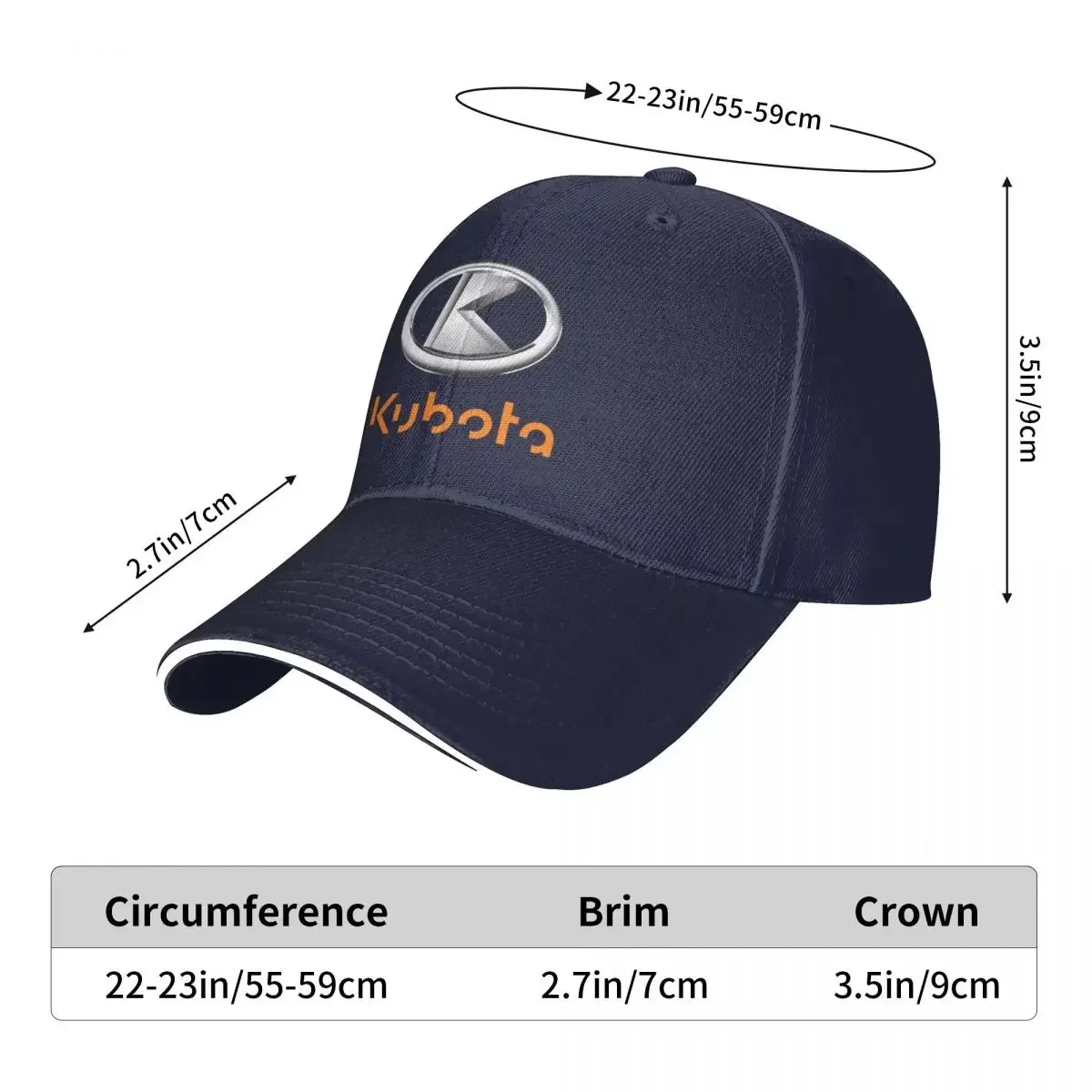 Big Kubota Tracktprs Cap Fashion Casual Baseball Caps Adjustable Hat Summer Unisex Baseball Hats Customizable Polychromatic