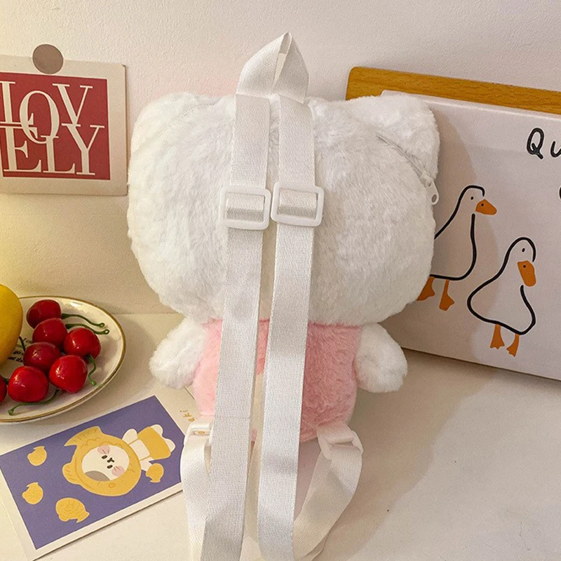 Sanrio mignon Hello Kitty sac à dos dessin animé en peluche poupée Kawaii petit sac femmes fille enfants 25 cm Mini sac à dos cadeaux d'anniversaire