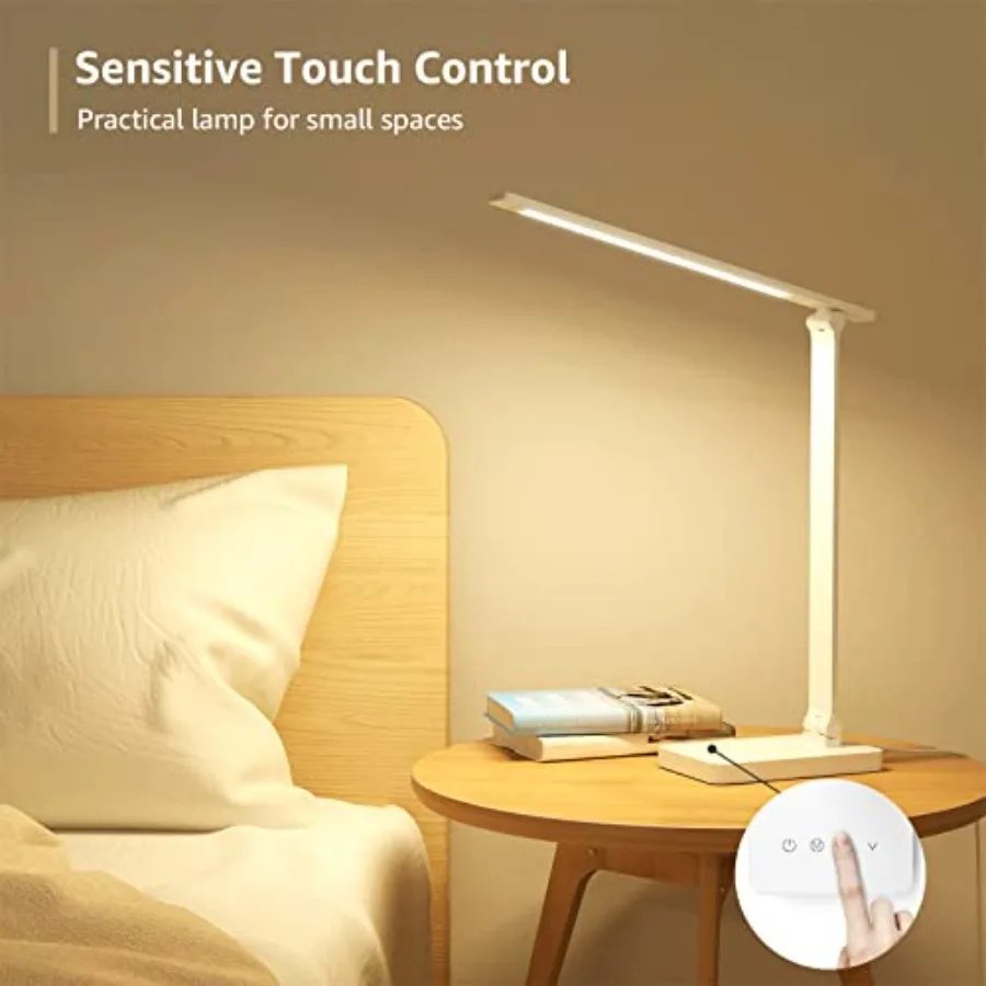 LED Desk Lamp, Metal Desk Light 9.5W 800lm, Best Task Lamp, 5 Color Modes 5 Brightness Level, Dimmable Home Office Desktop Lamp view 5