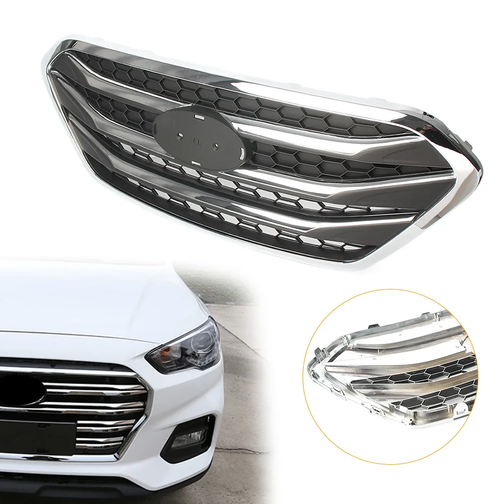 Car Front Grille Upper Radiator Hood Grill For Hyundai Tucson ix35 2013 2014 2015 2016 With Emblem logo