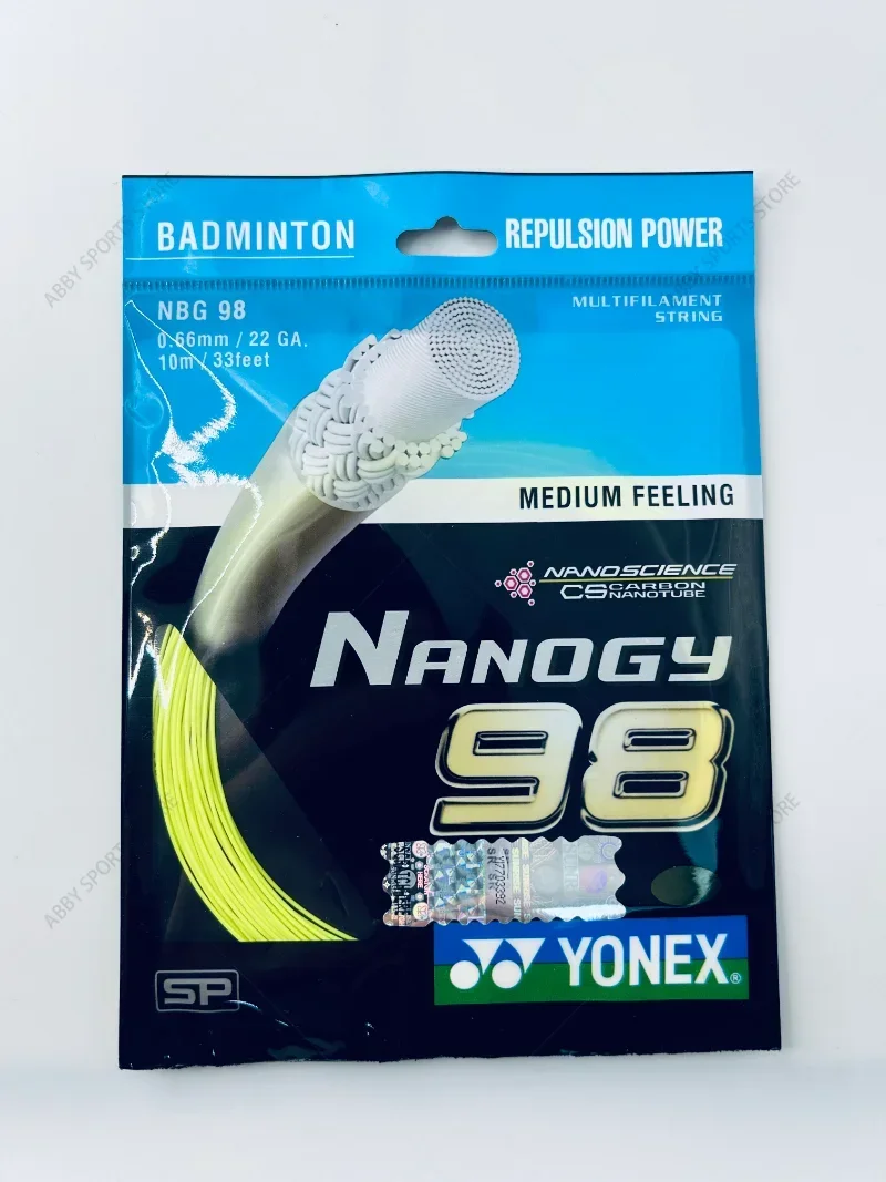 YONEX Badminton Racket String YY NBG98 (0.66mm)Endurance High Elastic Professional Training Competition High Quality String BG98