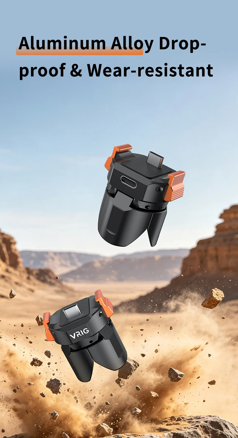 VRIG Ladegerät Typ-C Schnellverschluss-Stativ für DJI Osmo Pocket 3/4/4 Pro, Automatisch Öffnendes und Schließendes Aluminiumlegierungs-Ministativ – Detail 8