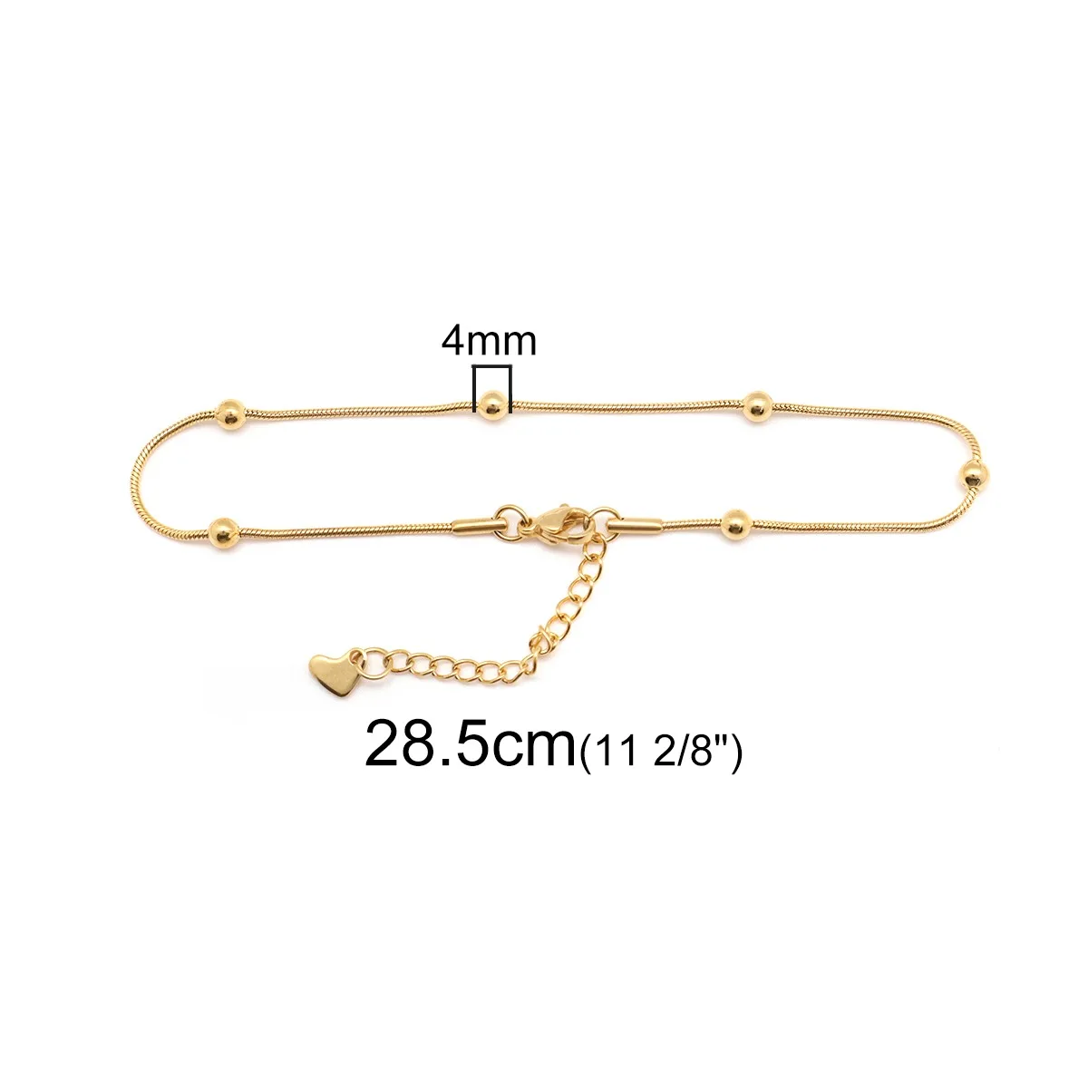 New Trendy Stainless Steel Anklet Gold Color Round Link Chains On Foot Barefoot Sandals Anklet Bracelet Women Summer - detail 2