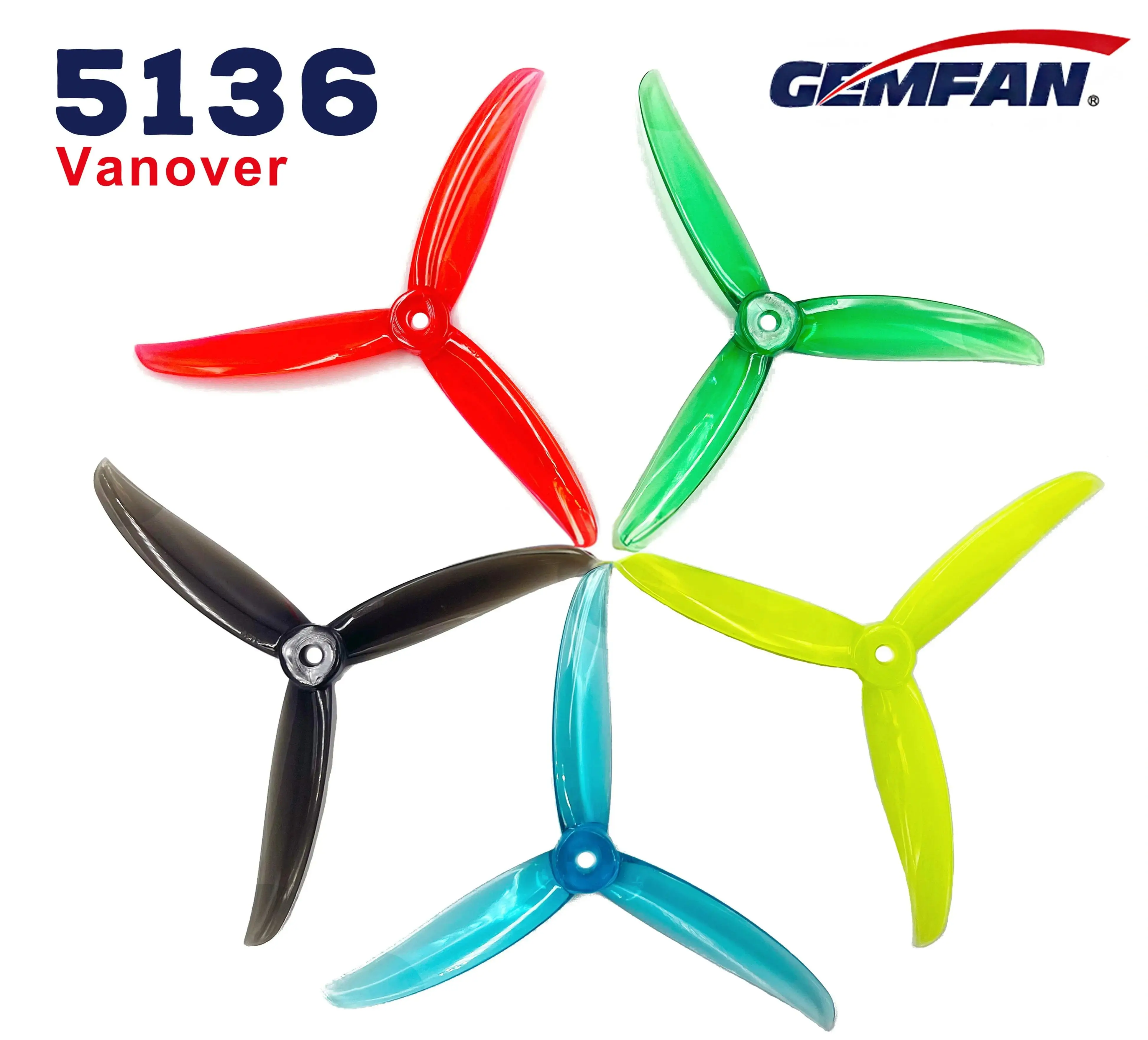 Gemfan Vanover 5136 5.1X3.6X3 3-Blade PC Propeller for FPV Freestyle Quadcopter Racing Drone 5inch Props DIY Parts