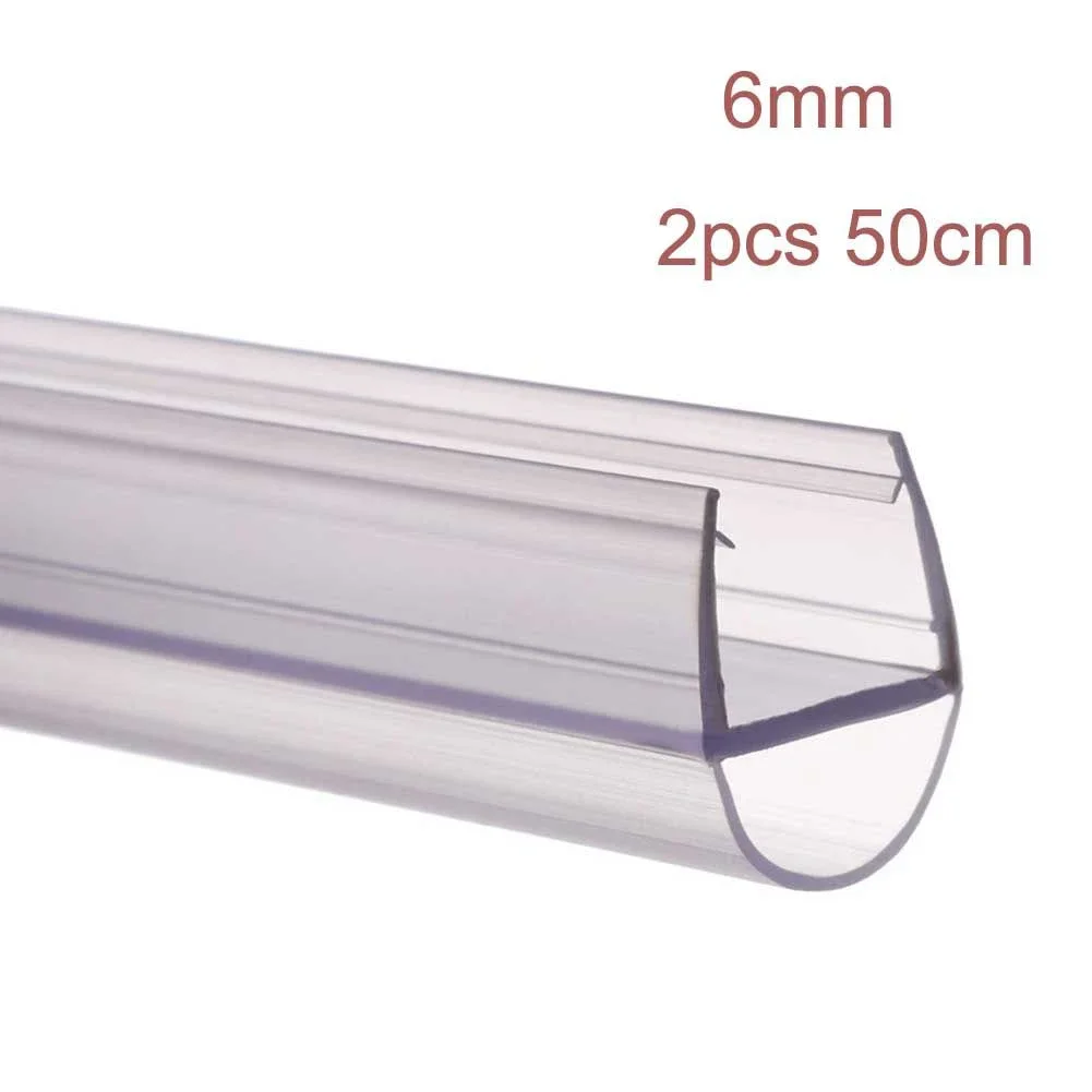 

2pcs 50cm Silicone Seals Sliding Door Screen Shower Door Window Barn Bathroom Sealing 6 8 10 12mm Glass Shower Rubber Seal