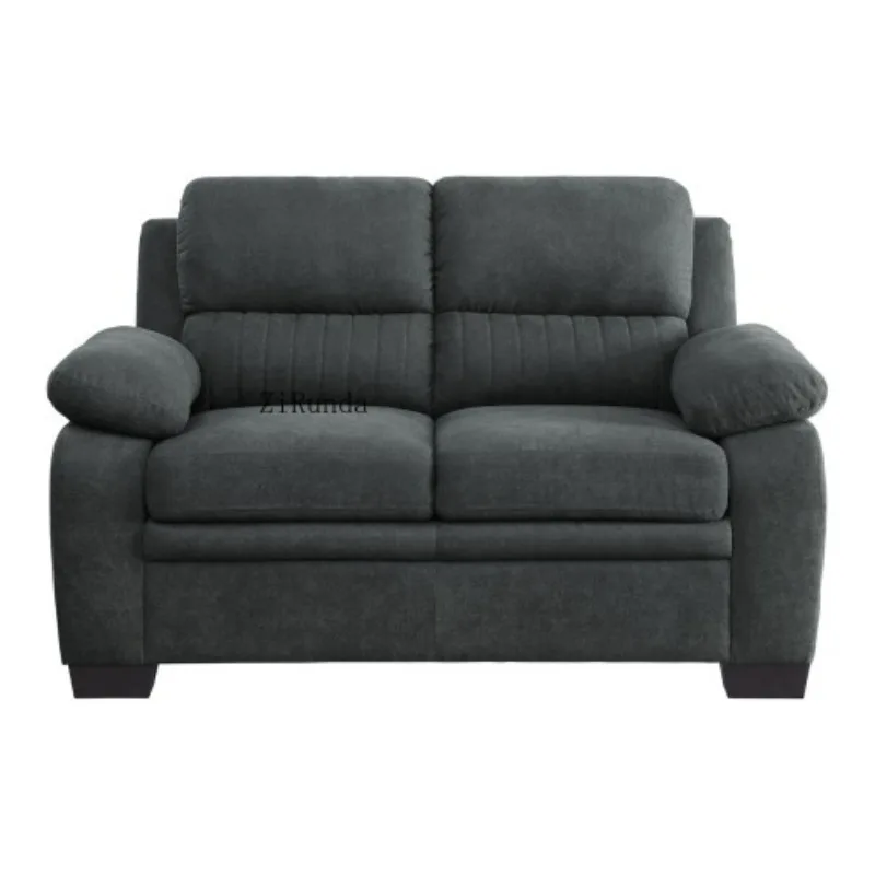 Huey 58-inch double sofa dark gray polyester foam upholstered solid wood corner L-shaped modern living room sofa
