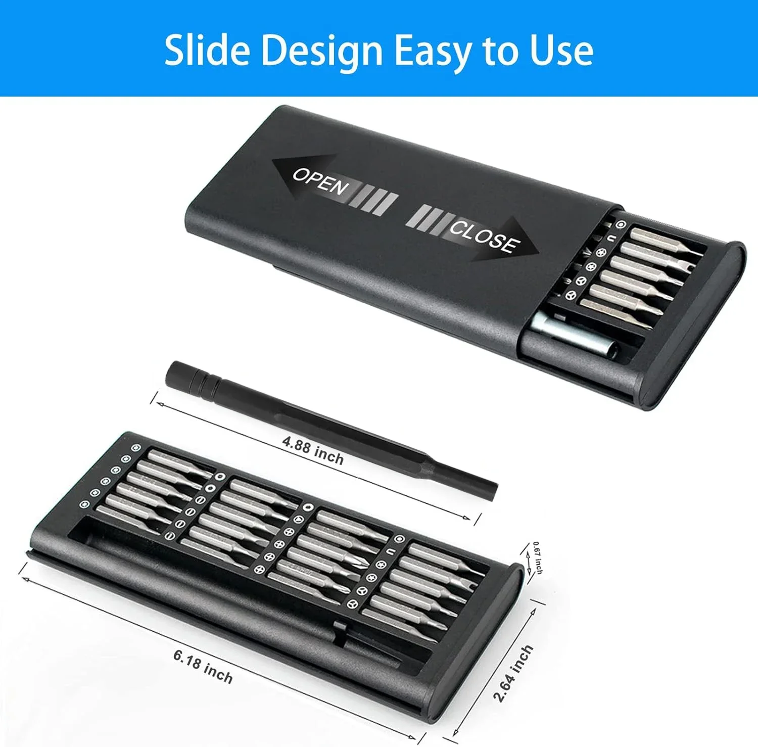 Household Screwdriver Set With 24 in 1 Magnetic Carbon Steel Plastic Mobile Phone, Computer, Laptop, Multifunctional Repair Tool