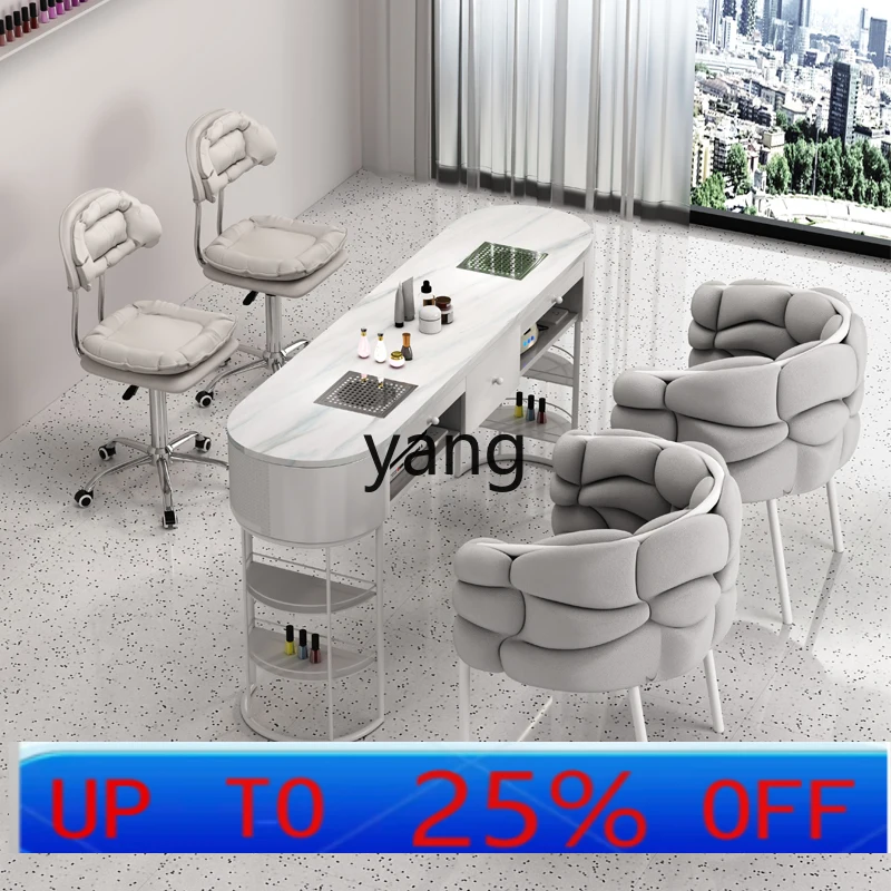 

LMM Japanese manicure table and chair set single double marble vacuum cleaner paint double layer manicure table