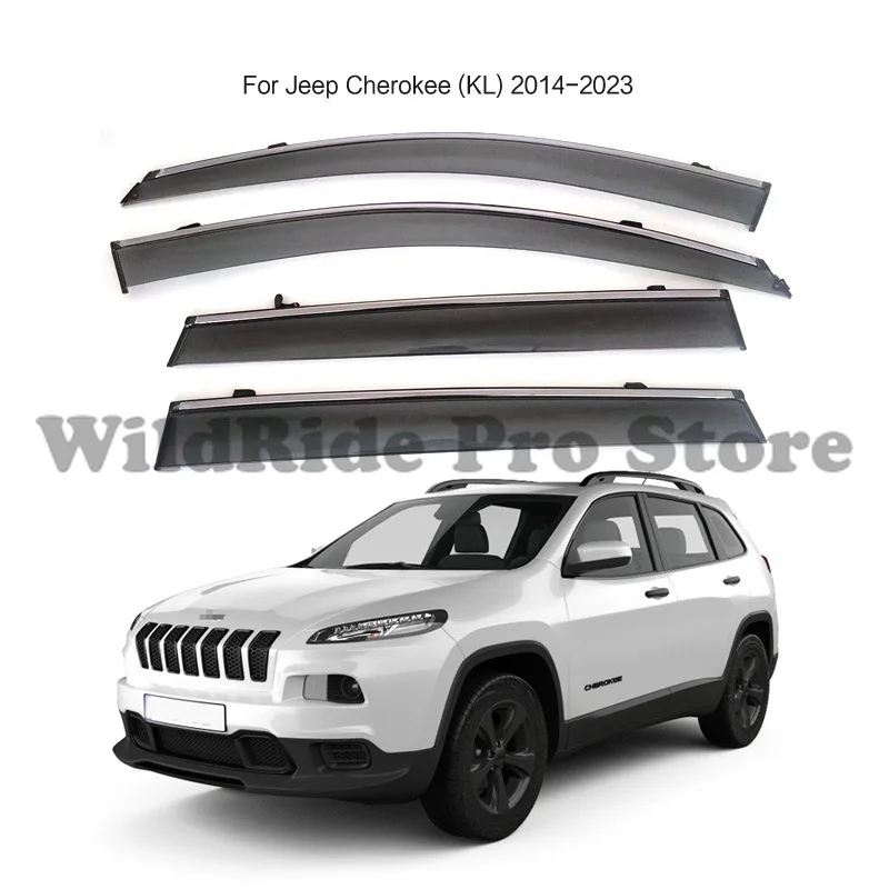 Molded Thickened Rain Deflector for Jeep Cherokee Windshield Window Visor Car Accessories 4pcs Set