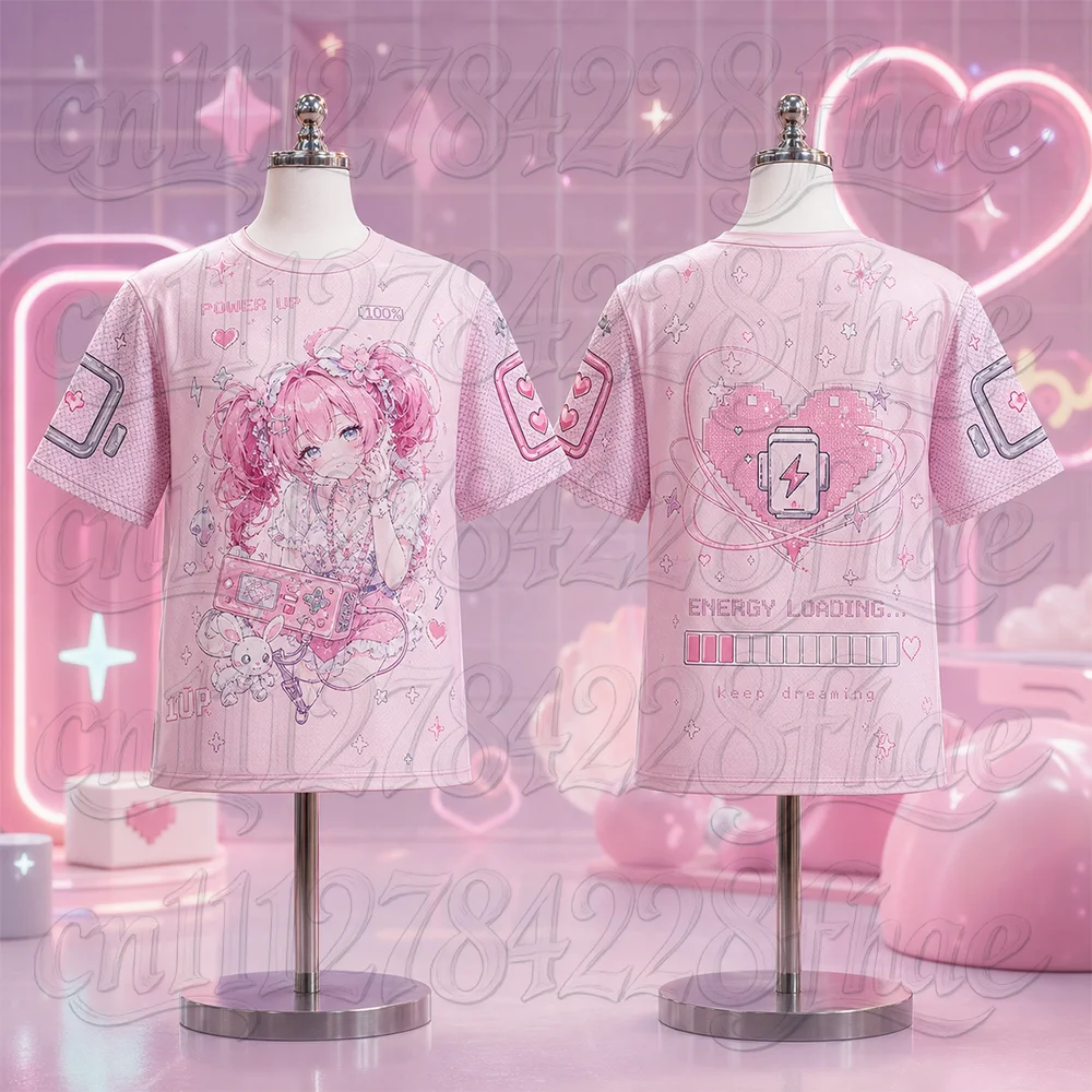 Unisex Japanisches Anime 3D-Druck T-Shirt Atmungsaktiv Schnelltrocknend Lässig Modisch Eltern-Kind-Partnerlook Niedliches Design – Detail 7