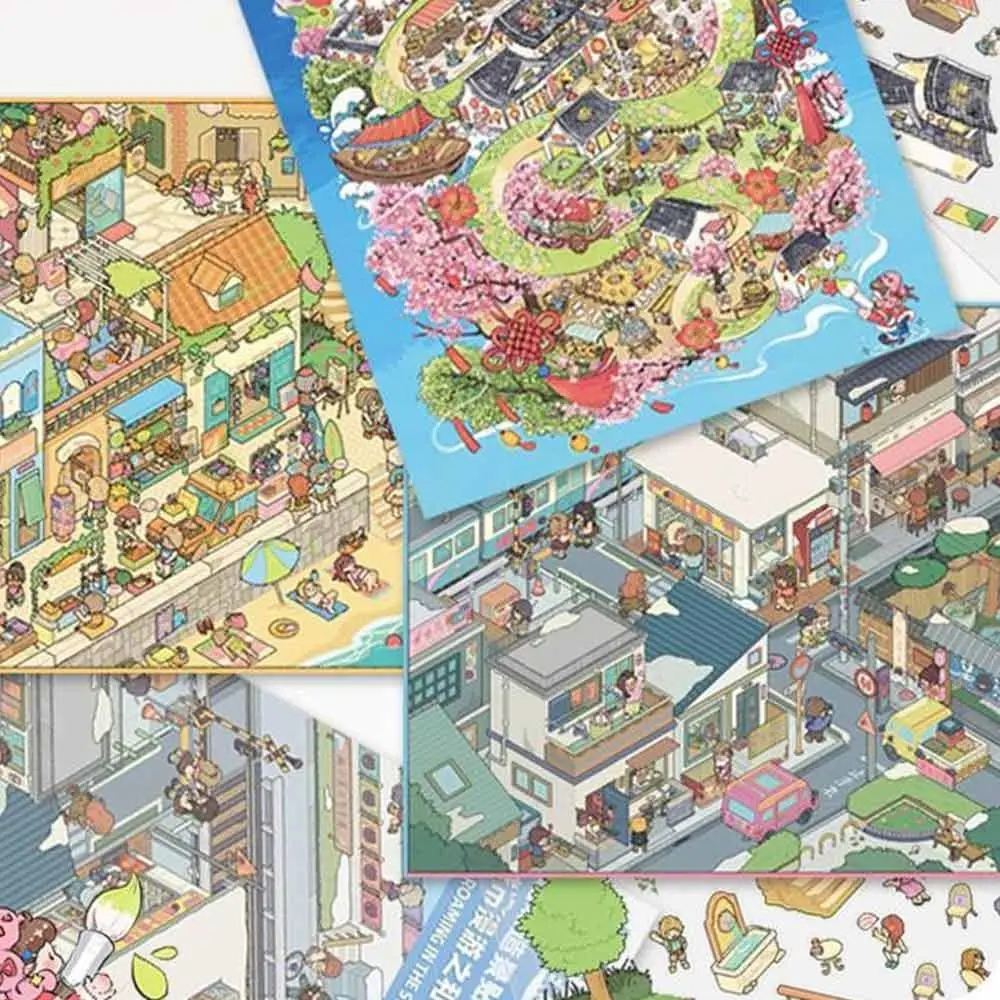 

Roaming the World Series Miniature Collection Stickers Scrapbooking Material Cartoon Landscaping Stickers Children's DIY