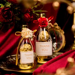 10pcs Personalized Wedding Gift Wedding Candy Box Transparent Champagne Bottle Plastic Champagne Bottle Small Candy Box Gift