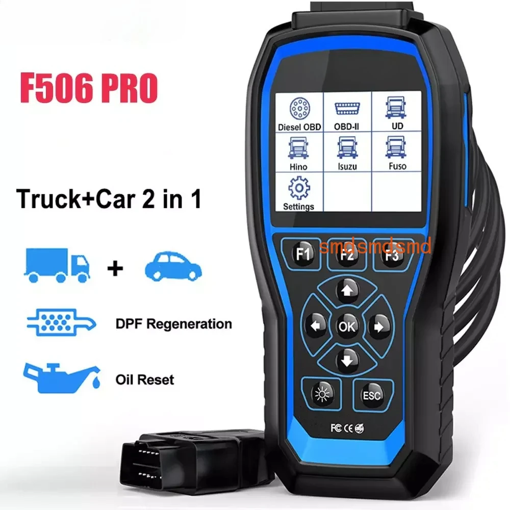 FCAR F506 Pro Diesel Heavy Duty Truck Diagnostic Scanner Scan Tool DPF Regen For Hino/Isuzu/Fuso/UD Excavator/Pickup/Bus Vehicle