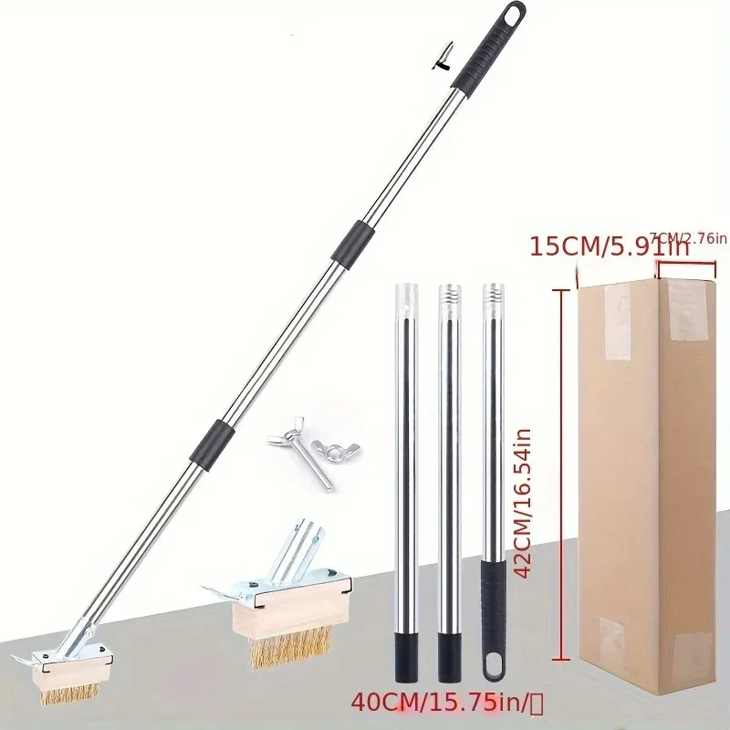 

Набор проволочных щеток для чистки сада с длинной ручкой со съемной ручкой из нержавеющей стали для сорняков, моха и садов во дворе
