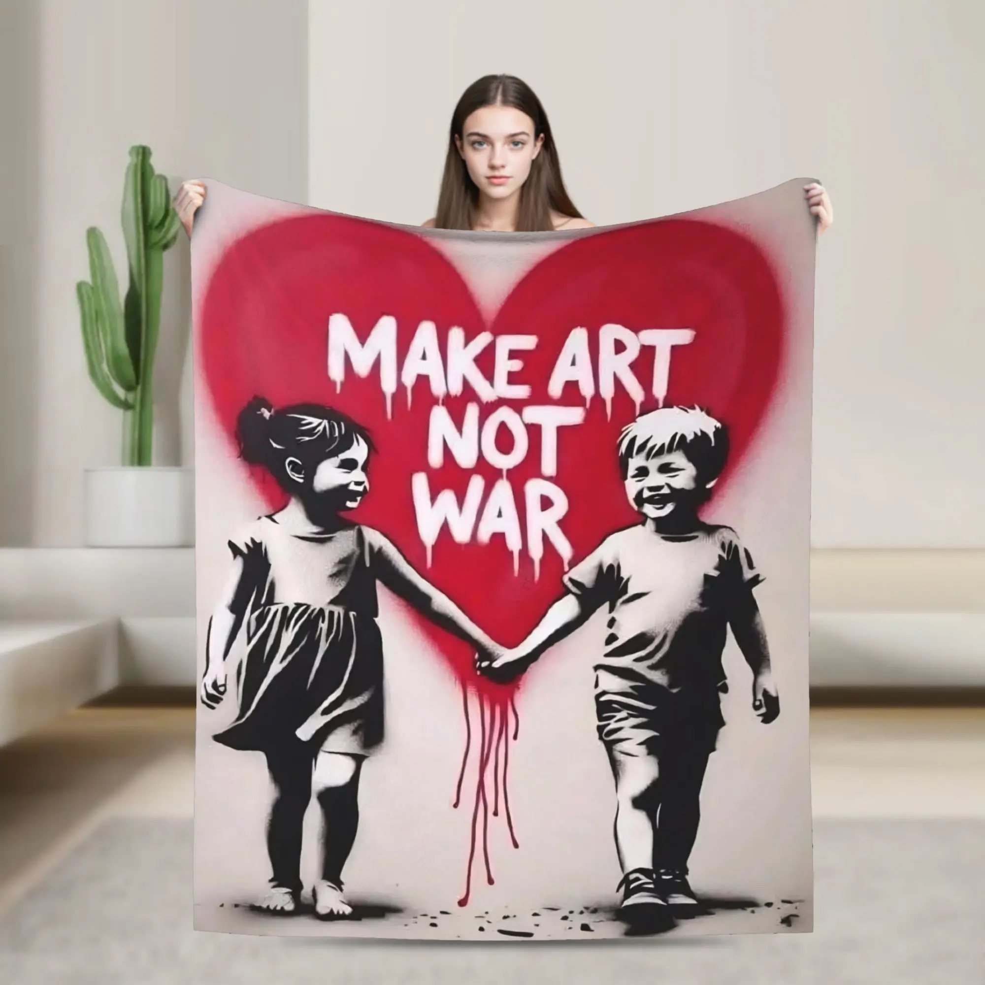 Super Soft Banksys art Throw Blanket Premium Flannel Fleece Lightweight  Bed Blanket Cozy Fluffy Blankets All Season Use