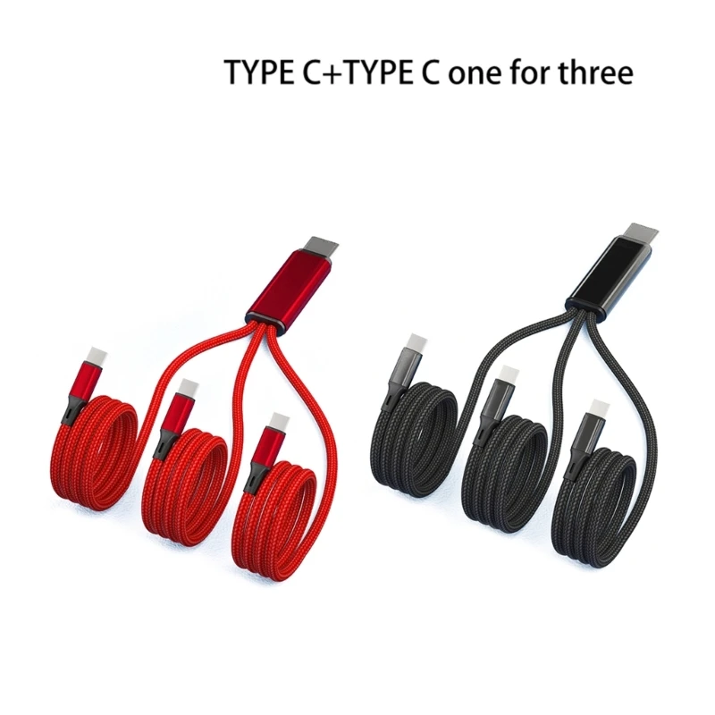 45BB Multi USB Fast Charging Cable,3 in 1 2A  Cord Connector with 3 Type C USB Universal Port Adapter