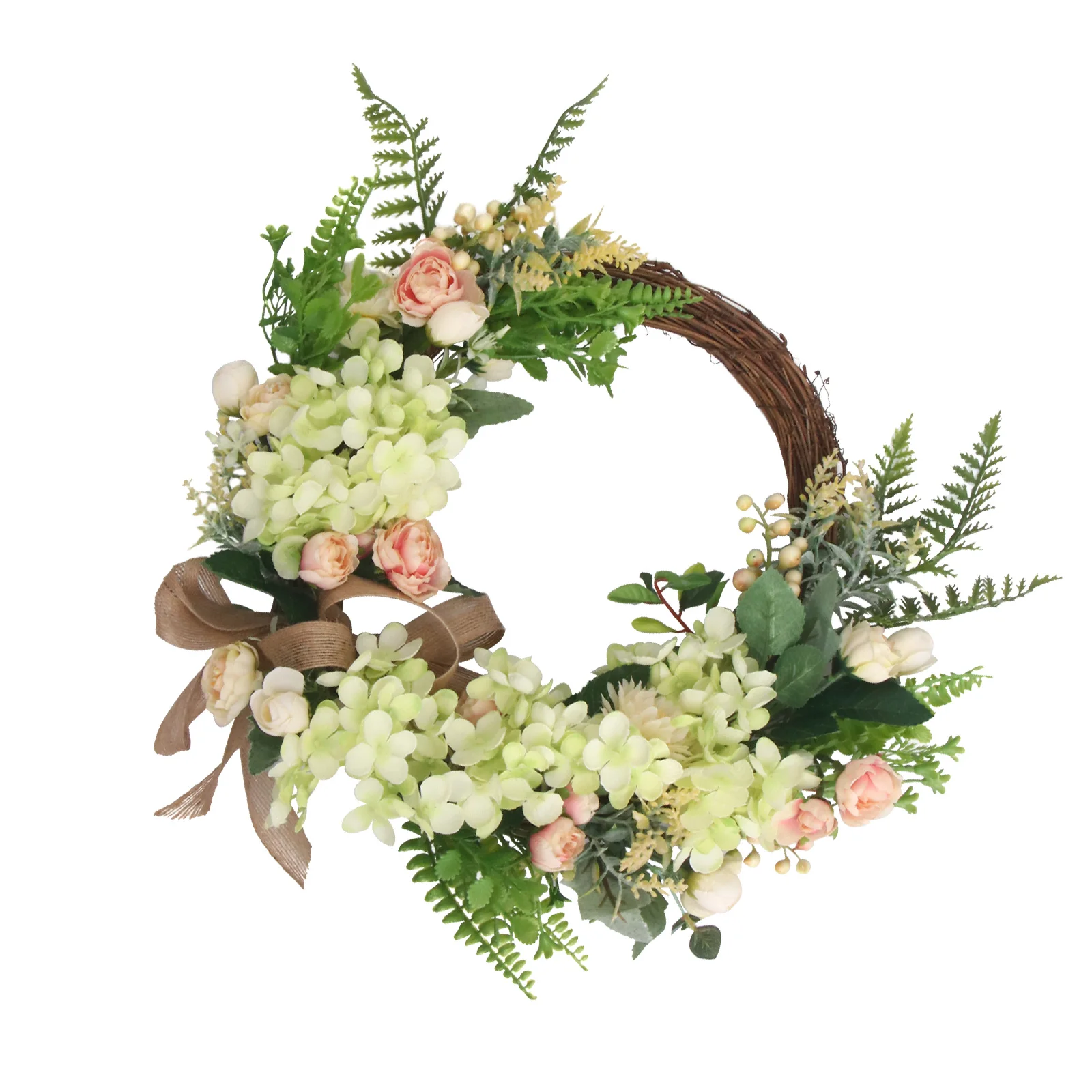 

Artificial Wreaths Decorative Realistic Floral Hoop Indoor Hanging Outdoor Home Wreath Fresh Style Door Wall Decoration
