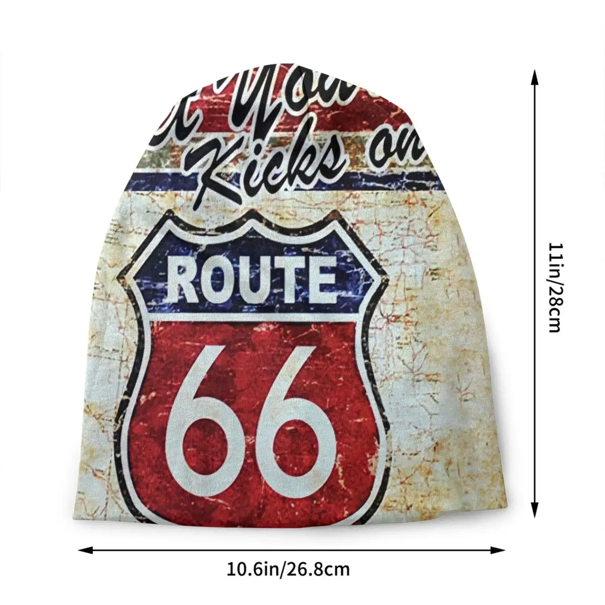 Vintage Route 66 Bonnet Hat Knitting Hats Men Women Cool Unisex Adult American Road Winter Warm Skullies Beanies Caps