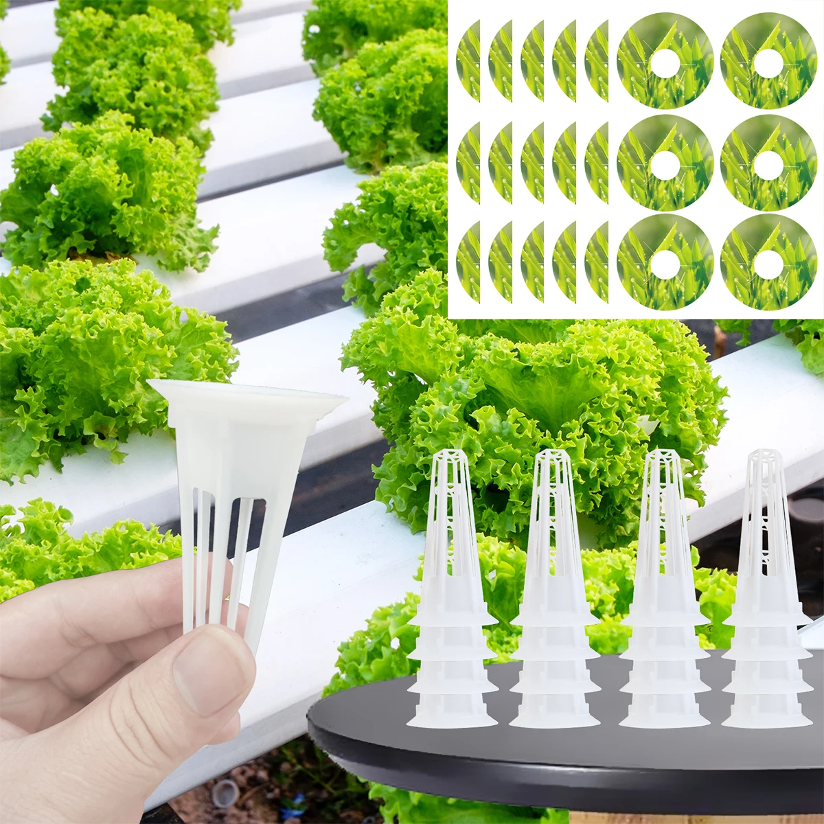 

30Pcs Hydroponics Nursery Pots Planting Plastic Seedling Pots White Slotted Mesh Cups Nursery Grow Supplies for Indoor