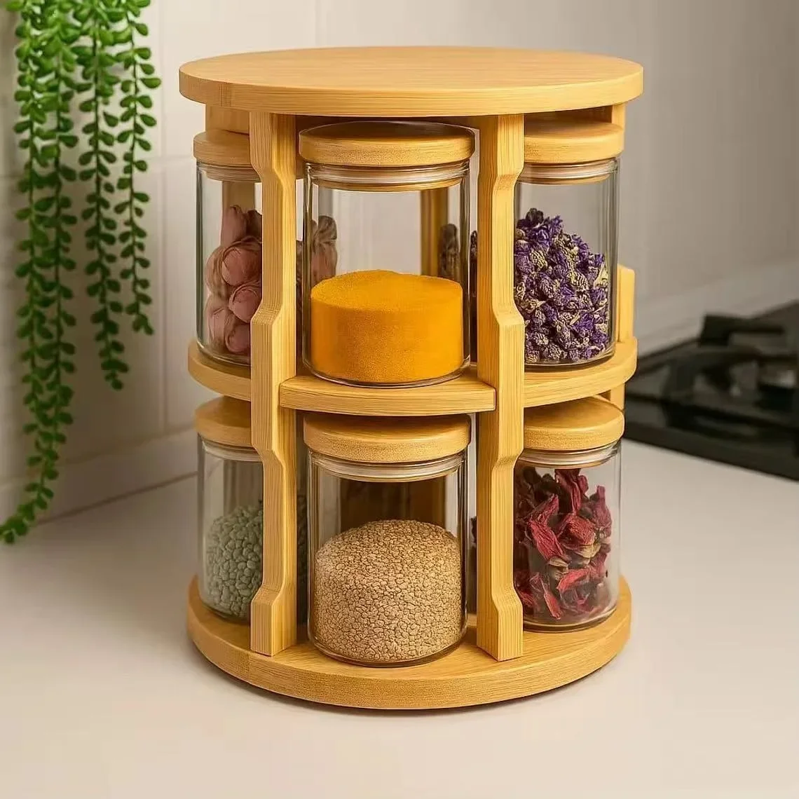 10-piece Set Kitchen Organizers and Storage Glass Storage Containers with Lids Spice Jars Container for Party