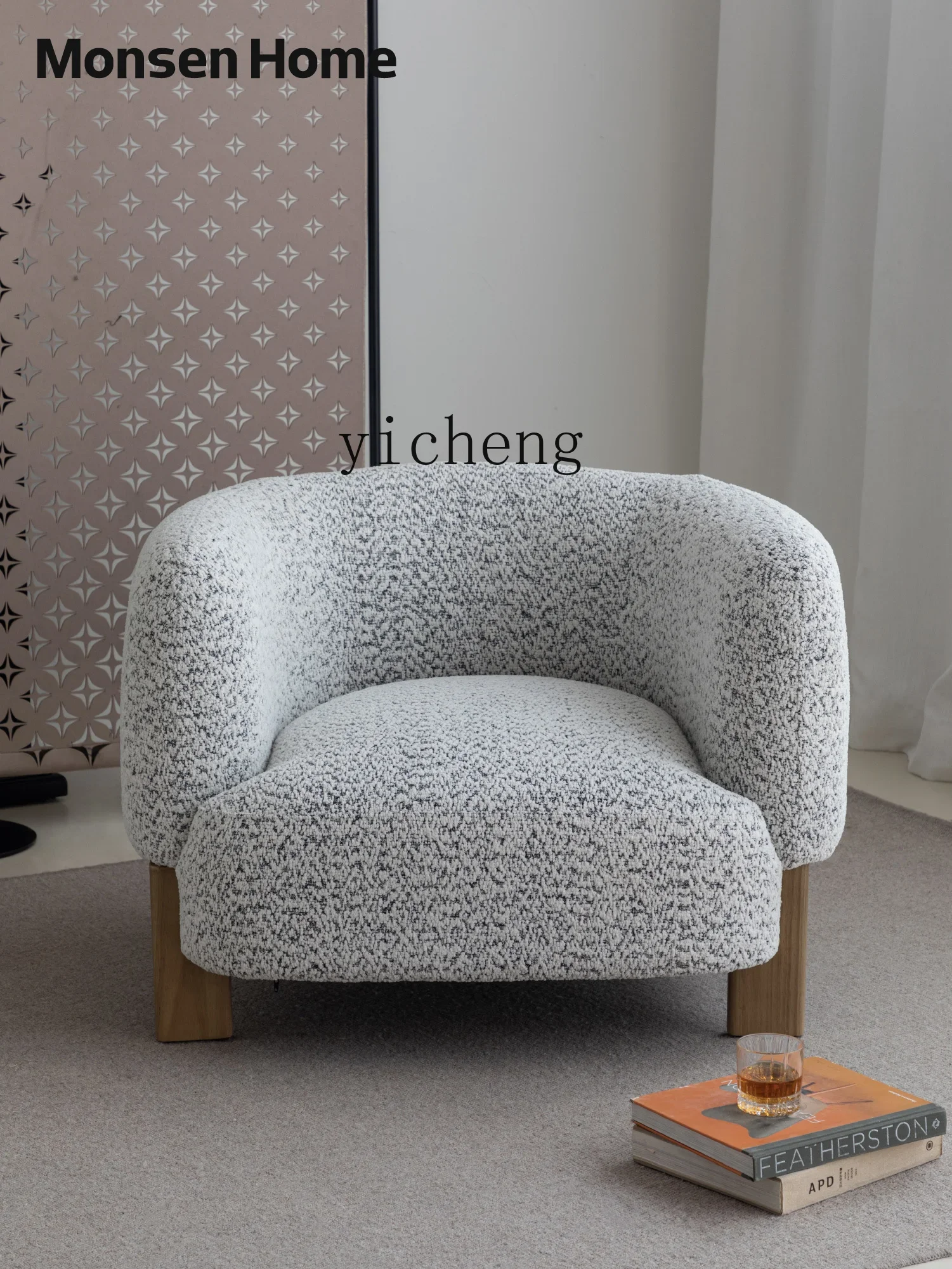 ZWS. Lazy sofa single Italian fabric Chenier creative Internet celebrity sofa chair