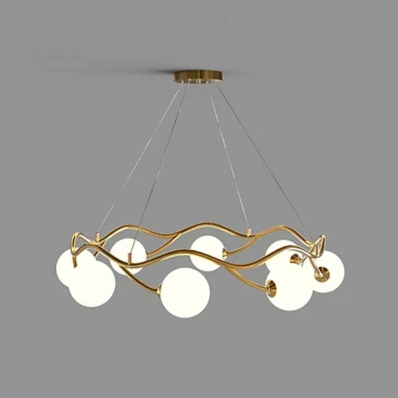 Light Luxury Floral Wreath Chandelier Living Dining Room Bedroom Glass Pendant Lamp Post-modern Home Decoration Lighting Fixture