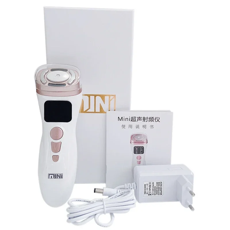 Mini máquina Facial ultrasónica Hifu mejorada para uso doméstico con Hifu EMS LED máquina profesional Estiramiento Facial para eliminar arrugas