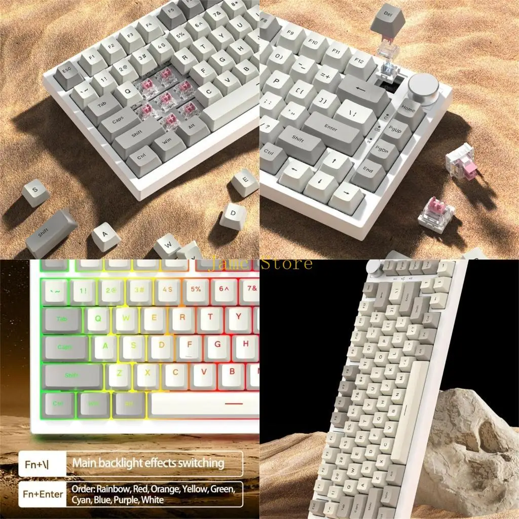 

Механическая клавиатура LX0B RGB с возможностью горячей замены, игровая клавиатура, проводная клавиатура, 82 клавиши