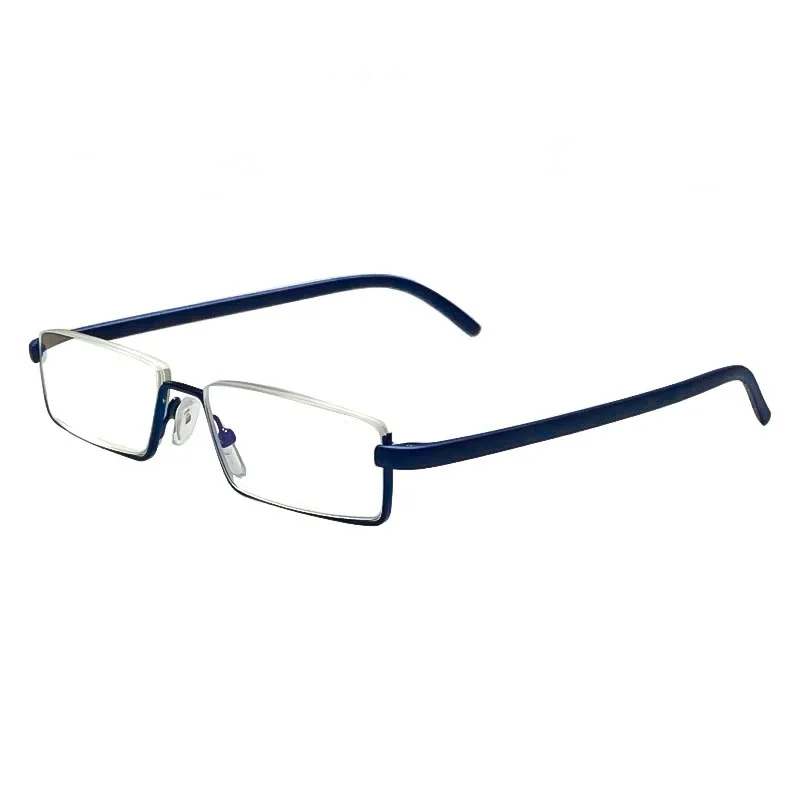 Flexible Halbrahmen-Lesebrille mit Box für Männer und Frauen, tragbare Anti-Blau-Brille, Unisex, Presbyopie-Brille +1,0 bis +4,0
