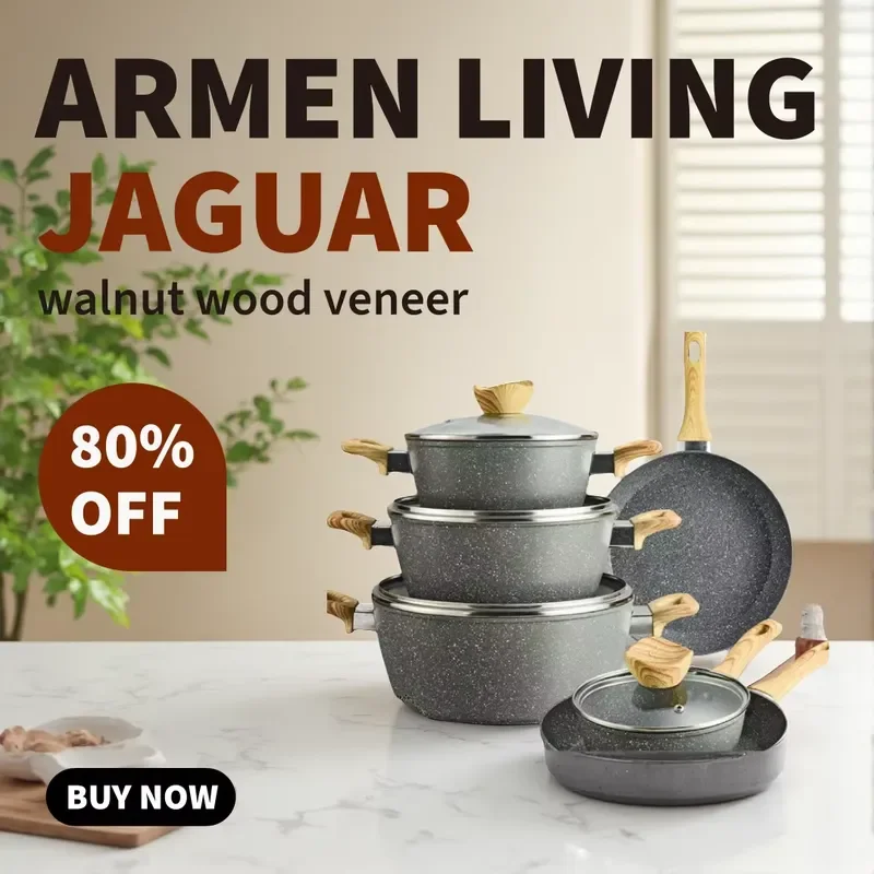 Marble Coating Cookware Set Non Stick Frying Pan Soup Pot Milk Pan Induction Gas Stove Compatible Kitchen Cooking Pots Non