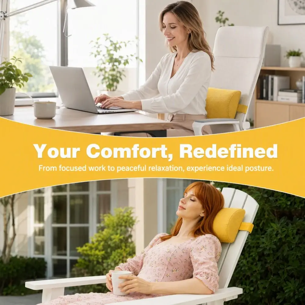 Cotton Fabric Lawn Chair Headrest Space-saving Suitable for All Four Seasons Beach Chair Pillow Adjustable Straps 35cm