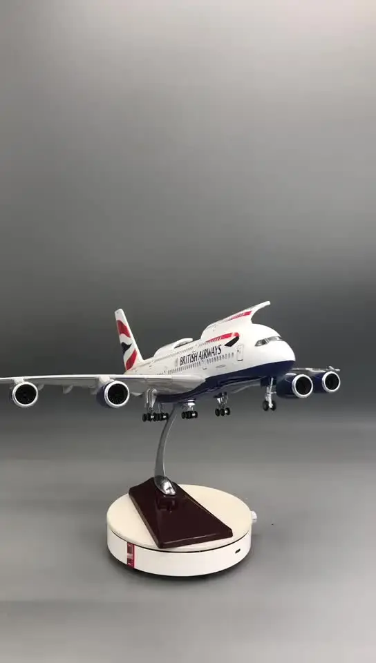 46CM Airplane Scale British Airways A380 1:160 Model Plane with