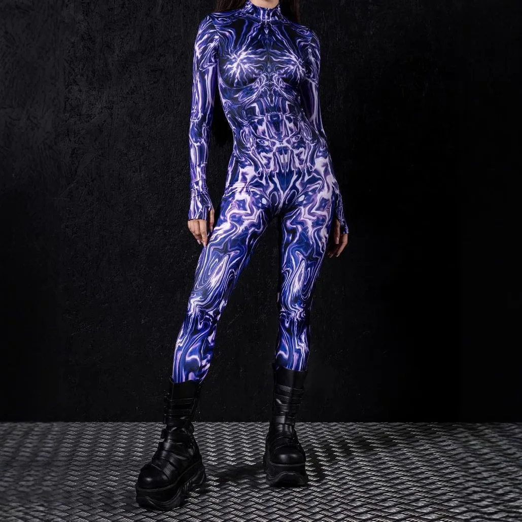 Damen Sexy Clown Strumpfhose Jumpsuit Halloween Karneval Party Bodysuits Aerial Bühnenauftritt Cosplay Kostüme Zentai Anzug 2026 – Detail 3