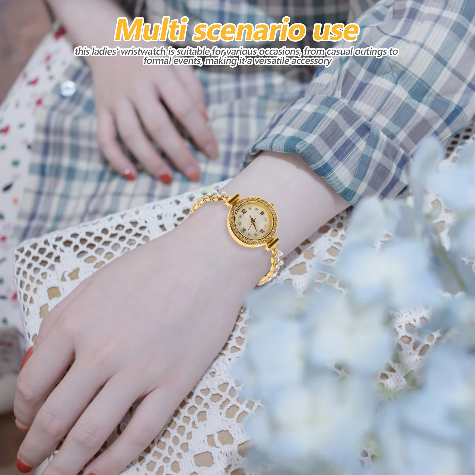 

Women Rhinestone Bracelet Watch Small Round Dial Analog Quartz Elegant Dress Wristwatch for Birthday Party Watches for Women