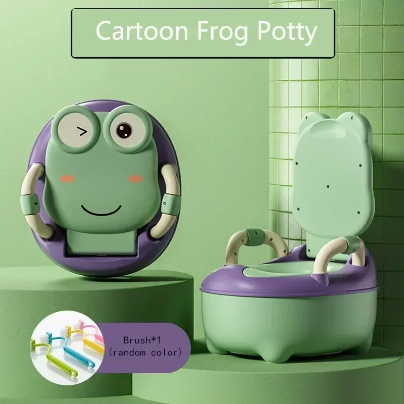 Children's Toilet Seat Frog Toilet Portable Baby Toilet Seat Household Boys and Girls Baby Potty Urinal Basin Baby Bucket Potty