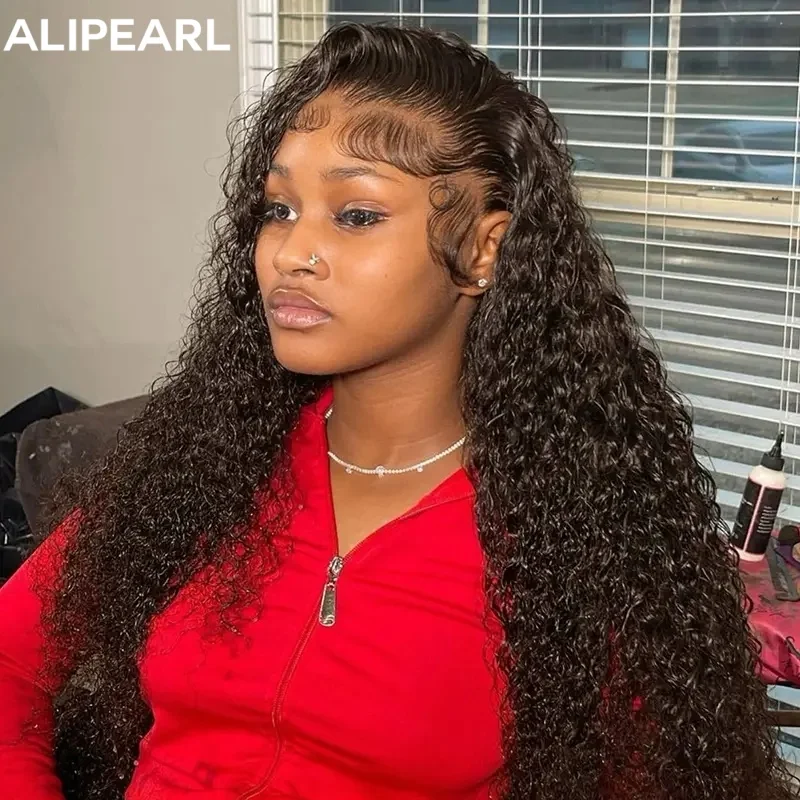 Alipearl Wigs Glueless Side Part Copper Color & Dark Brown Color Deep Wave 13x4 Front Lace Wig 180% Density Human Hair