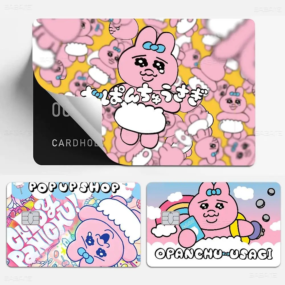 Cute O-opanchu U-usagi Character Game Film Cover Sticker Case for Small Chip Credit Debit Card Front Side