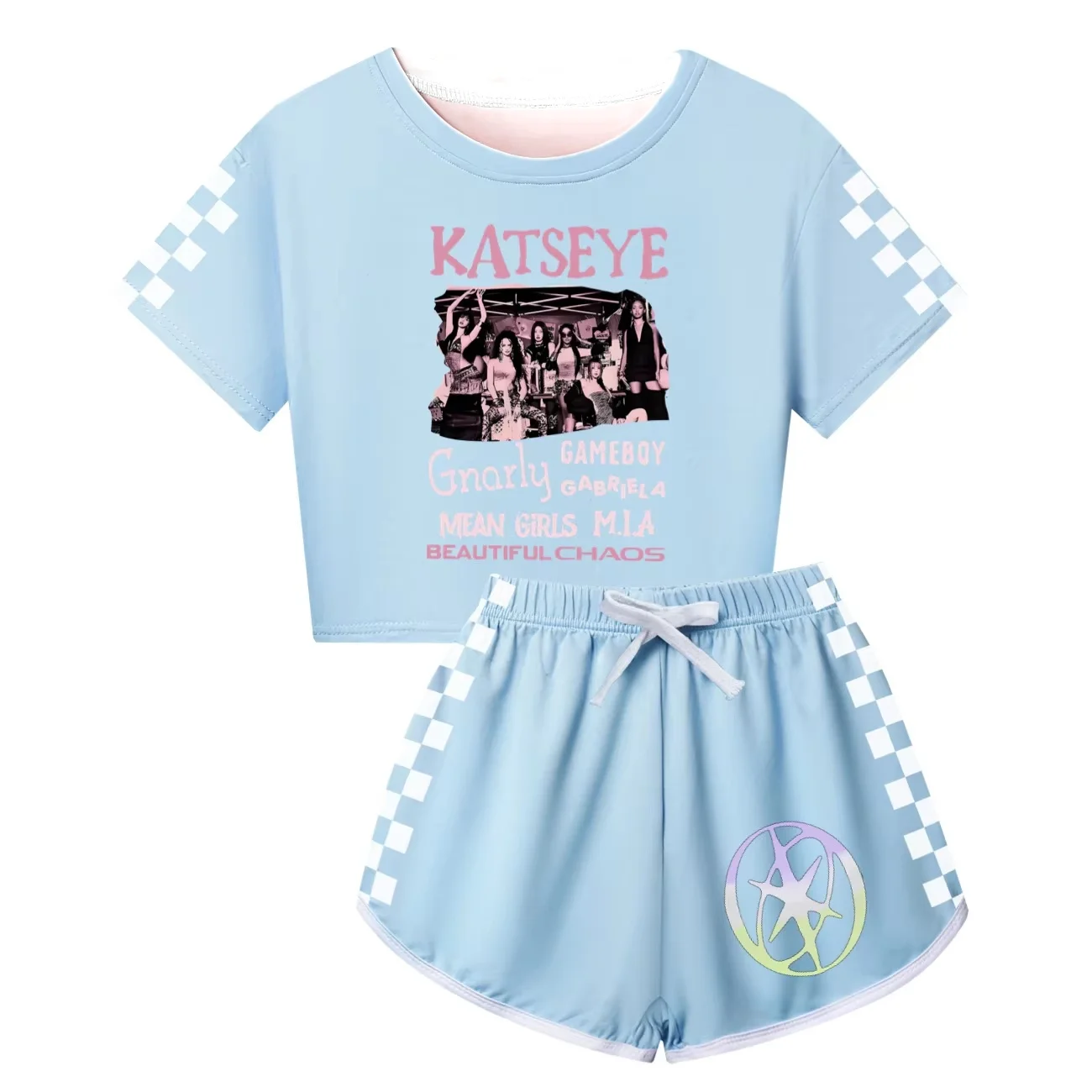 Girls T Shirt Kpop Beautiful Chaos T-shirt And Shorts Clothes Set Outfit Tee Gift for Kids Graphic Short Sleeve Shirt Summer 2