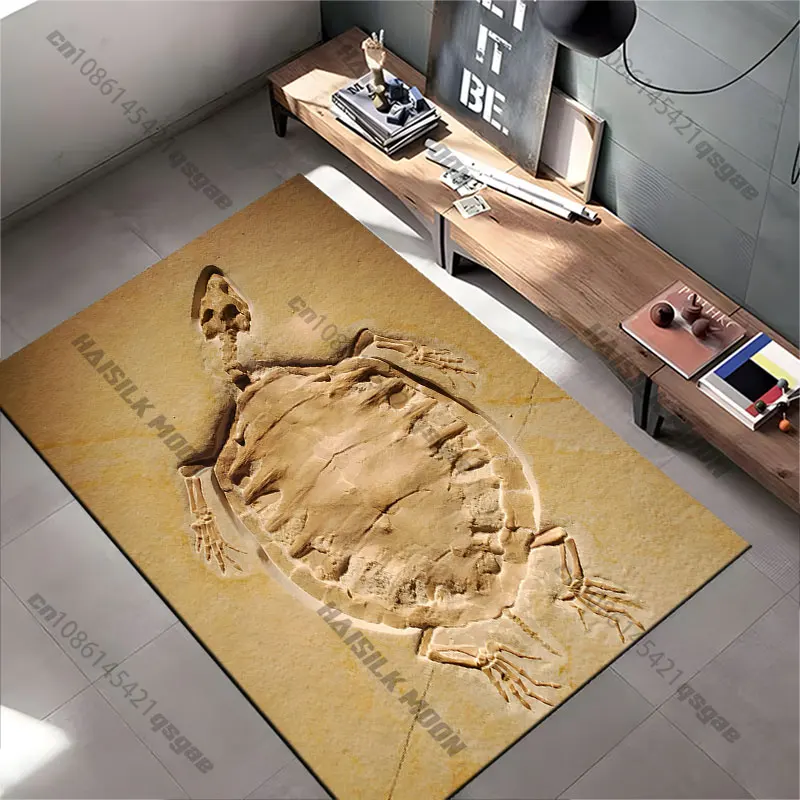 Fossilized ancient turtle remains carpet Yoga living room room decor children's crawling mat doormat area rug games mat