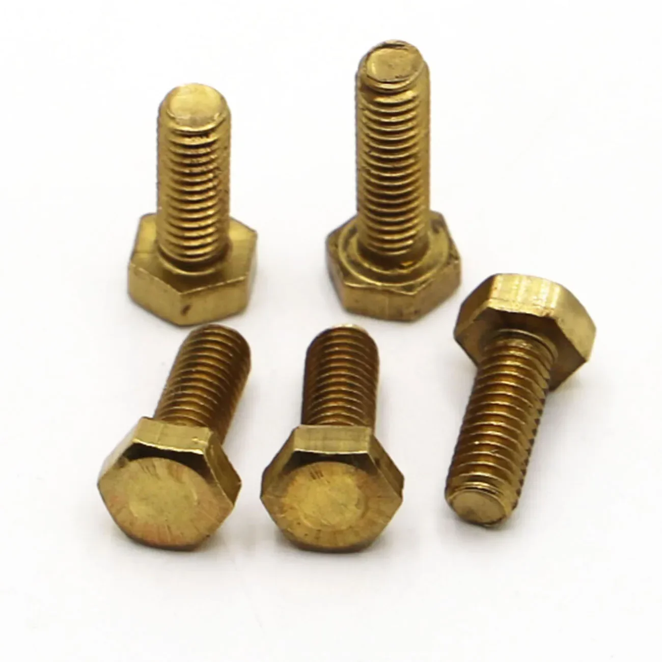 M4 M5 M6 M8 M10 Metric Threaded DIN933 External Hex head Brass screw Outer six corner bolts Hexagon bronze not copper screws