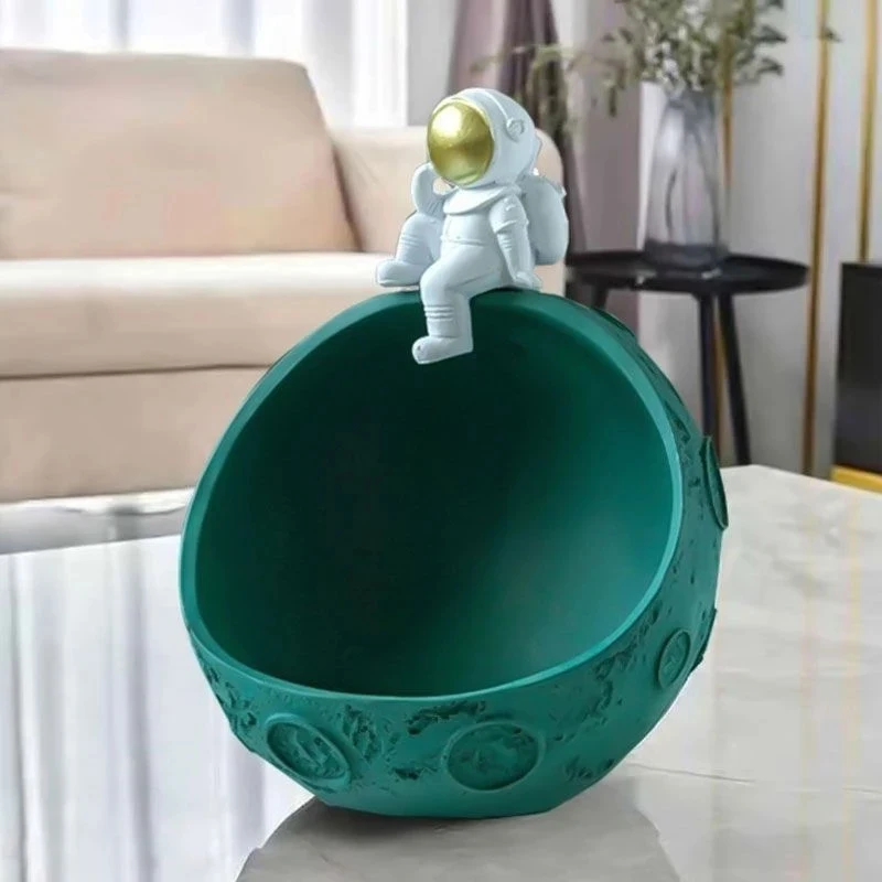 Creative Astronaut Statue Storage Boxes Organize Snacks Storage Box Spaceman Design Nut Case Candy Fruit Container Sundries, 1Pc