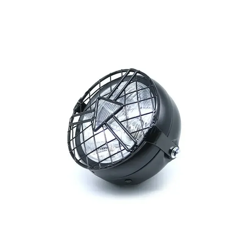 Motorcycle Side Mount Arrow Style Cover Clear Retro Headlight Cafe Racer Cruiser image 6