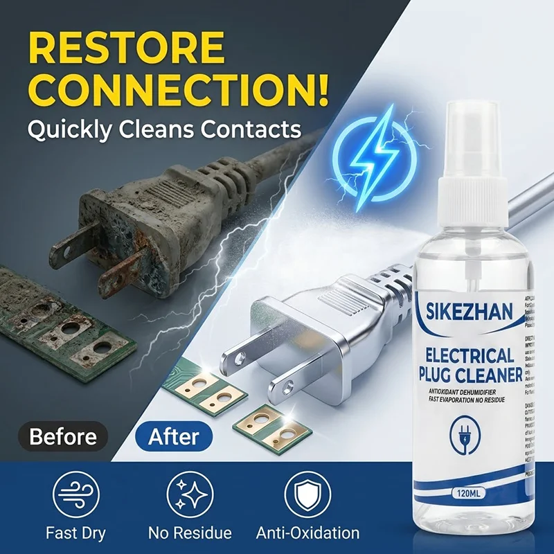 Electronic Contact Cleaner Spray Antioxidant Dehumidifier Fast Evaporation No Residue Electrical Plug Cleaner for PC Socket