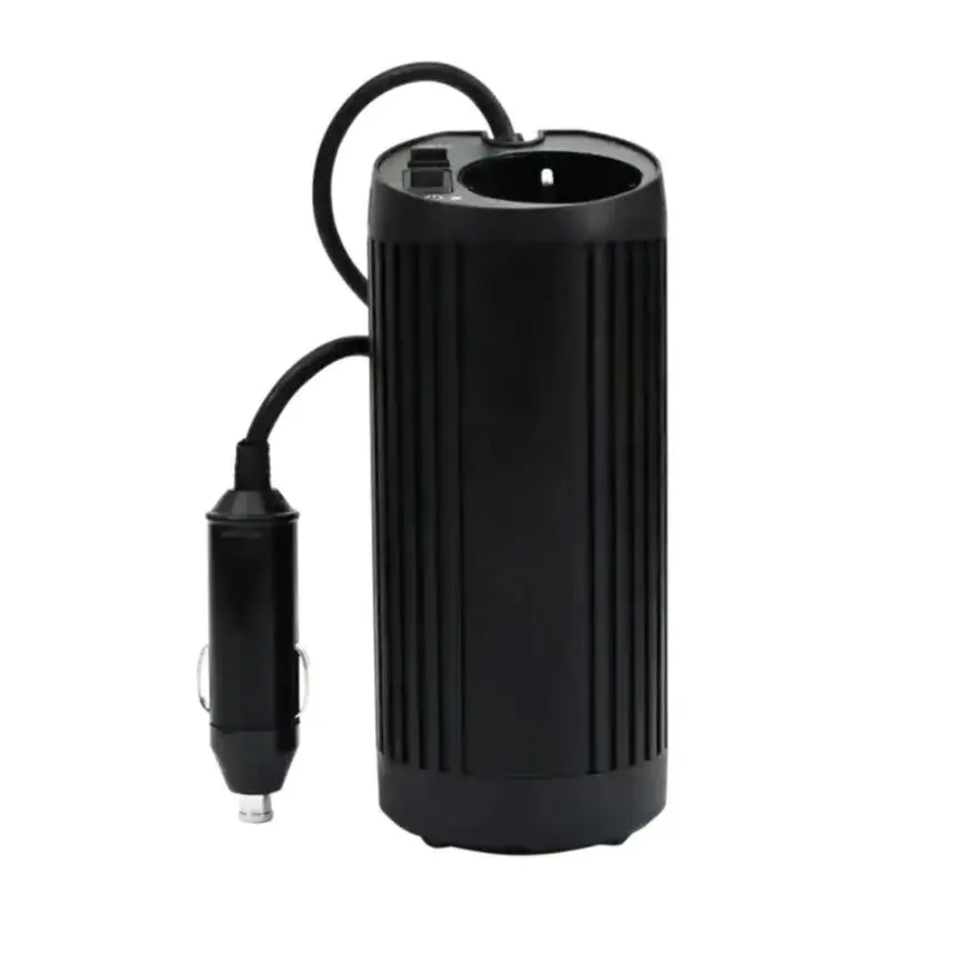 High Quantity Portable Car Cup Inverter Dc 12v to Ac 110v 220v Car Power Inverter 150w with USB Outputs