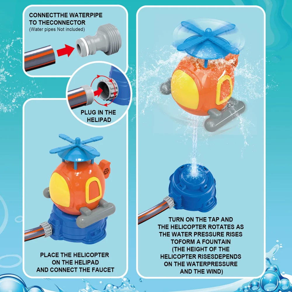 Wasser Jet Hubschrauber Spray Kinder Spielzeug One Key Launch Outdoor Sprinkler Spielzeug Rasen Wasser Schwimmbad Spielen Jungen Mädchen Sport Spiel