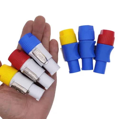 Conector Powercon de 5 piezas, 3 pines, 20A, 250V, Cable de altavoz de alimentación, enchufe macho para pantalla LED, iluminación de escenario