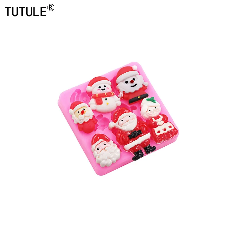 Santa Claus Silicone Mold Christmas Snowman Fondant Sugar Cupcake Craft Silicone Molds Drop Glue Decorative Epoxy Resin Molds - view 3