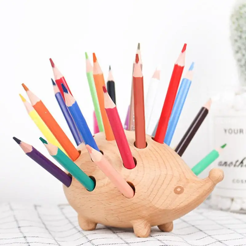 

Hedgehog Pen Holder Animal Design 24-Hole Pencil Holder With Pencils Hedgehog Shape Pen Cup For Desk Office Desktop Stationery